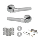 Senza Pari Andretta Door Handle Pack (3 Lever Lock Set - 3" CE Sashlock, 3" Premium Hinges x3) - Polished Chrome