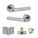 Senza Pari Andretta Door Handle Pack (Latch Set - 2.5" CE Latch, 3" Premium Hinges x3) - Polished Chrome