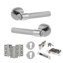 Senza Pari Andretta Door Handle Pack (Euro Lock Set - 2.5" CE Sashlock, 3" Premium Hinges x3) - Polished Chrome