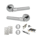 Senza Pari Andretta Door Handle Pack (Euro Lock Set - 3" CE Sashlock, 4" Slim Knuckle Hinges x2) - Polished Chrome