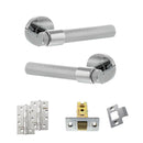 Senza Pari Andretta Door Handle Pack (Latch Set - 2.5" CE Latch, 4" Slim Knuckle Hinges x2) - Polished Chrome