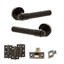 Senza Pari Andretta Door Handle Pack (Latch Set - 3" CE Latch, 3" Premium Hinges x3) - Urban Dark Bronze