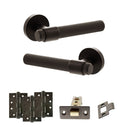 Senza Pari Andretta Door Handle Pack (Latch Set - 2.5" CE Latch, 4" Fire Rated Hinges x3) - Urban Dark Bronze