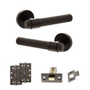 Senza Pari Andretta Door Handle Pack (Latch Set - 3" CE Latch, 4" Slim Knuckle Hinges x2) - Urban Dark Bronze