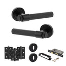 Senza Pari Fasana Door Handle Pack (3 Lever Lock Set - 3" CE Sashlock, 3" Premium Hinges x3) - Matt Black