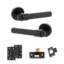 Senza Pari Fasana Door Handle Pack (Latch Set - 2.5" CE Latch, 4" Slim Knuckle Hinges x2) - Matt Black