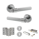 Senza Pari Fasana Door Handle Pack (3 Lever Lock Set - 3" CE Sashlock, 3" Premium Hinges x3) - Polished Chrome