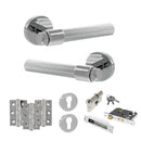 Senza Pari Fasana Door Handle Pack (Euro Lock Set - 2.5" CE Sashlock, 3" Premium Hinges x3) - Polished Chrome