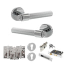 Senza Pari Fasana Door Handle Pack (Euro Lock Set - 3" CE Sashlock, 4" Fire Rated Hinges x3) - Polished Chrome