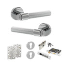 Senza Pari Fasana Door Handle Pack (Euro Lock Set - 3" CE Sashlock, 4" Slim Knuckle Hinges x2) - Polished Chrome