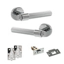 Senza Pari Fasana Door Handle Pack (Latch Set - 2.5" Latch, 3" Hinges x2) - Polished Chrome