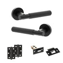 Senza Pari Rosarno Door Handle Pack (Latch Set - 2.5" Latch, 3" Hinges x2) - Matt Black