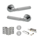 Senza Pari Rosarno Door Handle Pack (3 Lever Lock Set - 3" CE Sashlock, 3" Premium Hinges x3) - Polished Chrome
