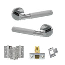 Senza Pari Rosarno Door Handle Pack (Latch Set - 2.5" CE Latch, 3" Premium Hinges x3) - Polished Chrome