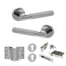 Senza Pari Rosarno Door Handle Pack (Euro Lock Set - 3" CE Sashlock, 3" Premium Hinges x3) - Polished Chrome