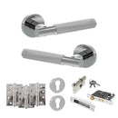 Senza Pari Rosarno Door Handle Pack (Euro Lock Set - 3" CE Sashlock, 4" Fire Rated Hinges x3) - Polished Chrome