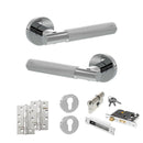 Senza Pari Rosarno Door Handle Pack (Euro Lock Set - 3" CE Sashlock, 4" Slim Knuckle Hinges x2) - Polished Chrome
