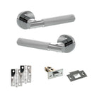 Senza Pari Rosarno Door Handle Pack (Latch Set - 2.5" Latch, 3" Hinges x2) - Polished Chrome