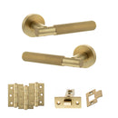 Senza Pari Rosarno Door Handle Pack (Latch Set - 2.5" CE Latch, 3" Premium Hinges x3) - Satin Brass
