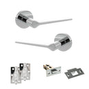 Senza Pari Laviano Door Handle Pack (Latch Set - 2.5" Latch, 3" Hinges x2) - Polished Chrome