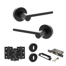 Senza Pari Darrio Door Handle Pack (3 Lever Lock Set - 2.5" CE Sashlock, 3" Premium Hinges x3) - Matt Black