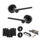 Senza Pari Darrio Door Handle Pack (3 Lever Lock Set - 2.5" CE Sashlock, 4" Fire Rated Hinges x3) - Matt Black