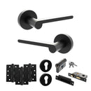 Senza Pari Darrio Door Handle Pack (Euro Lock Set - 3" CE Sashlock, 4" Fire Rated Hinges x3) - Matt Black