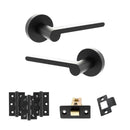 Senza Pari Darrio Door Handle Pack (Latch Set - 3" CE Latch, 3" Premium Hinges x3) - Matt Black