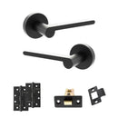 Senza Pari Darrio Door Handle Pack (Latch Set - 2.5" CE Latch, 4" Slim Knuckle Hinges x2) - Matt Black