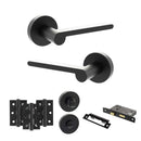 Senza Pari Darrio Door Handle Pack (Bathroom Set - 3" CE Bathroom Lock, 3" Premium Hinges x3) - Matt Black