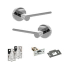 Senza Pari Darrio Door Handle Pack (Latch Set - 2.5" Latch, 3" Hinges x2) - Polished Chrome