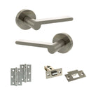 Senza Pari Darrio Door Handle Pack (Latch Set - 2.5" Latch, 3" Hinges x2) - Satin Nickel