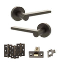 Senza Pari Darrio Door Handle Pack (Latch Set - 2.5" CE Latch, 3" Premium Hinges x3) - Urban Dark Bronze