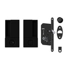 Atlantic AGB Wave Flush Pocket Door Handle & Bathroom Lock Set - Matt Black