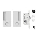 Atlantic AGB Wave Flush Pocket Door Handle & Bathroom Lock Set - White