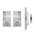 Atlantic AGB Wave Flush Door Handle & Bathroom Lock Set - Satin Chrome