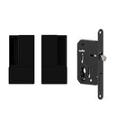 Atlantic AGB Wave Flush Pocket Door Handle & Euro Profile Lock Set - Matt Black