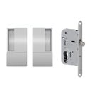 Atlantic AGB Wave Flush Pocket Door Handle & Euro Profile Lock Set - Satin Chrome