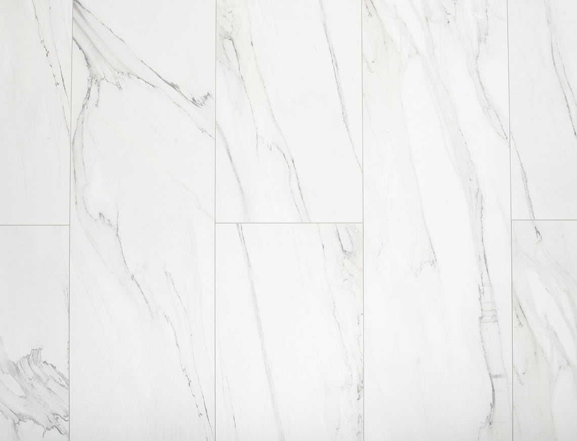 AGT Mood 10mm Mare White Marbled Stone Textured Tile Laminate Flooring | 325 x 1195 x 10mm