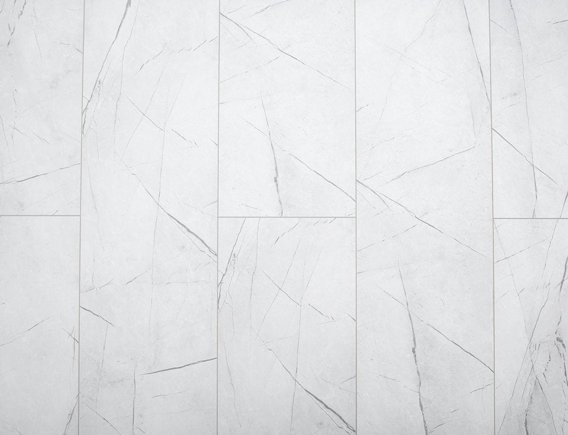AGT Mood 10mm Marine White Distressed Stone Textured Tile Laminate Flooring | 325 x 1195 x 10mm