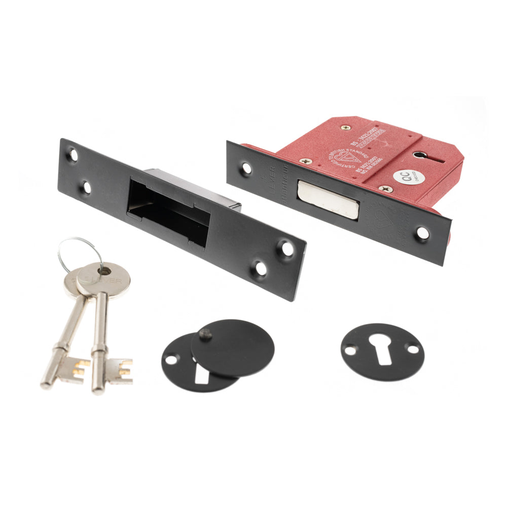 Atlantic 5 Lever Key Deadlock [BS] 2.5" - Matt Black