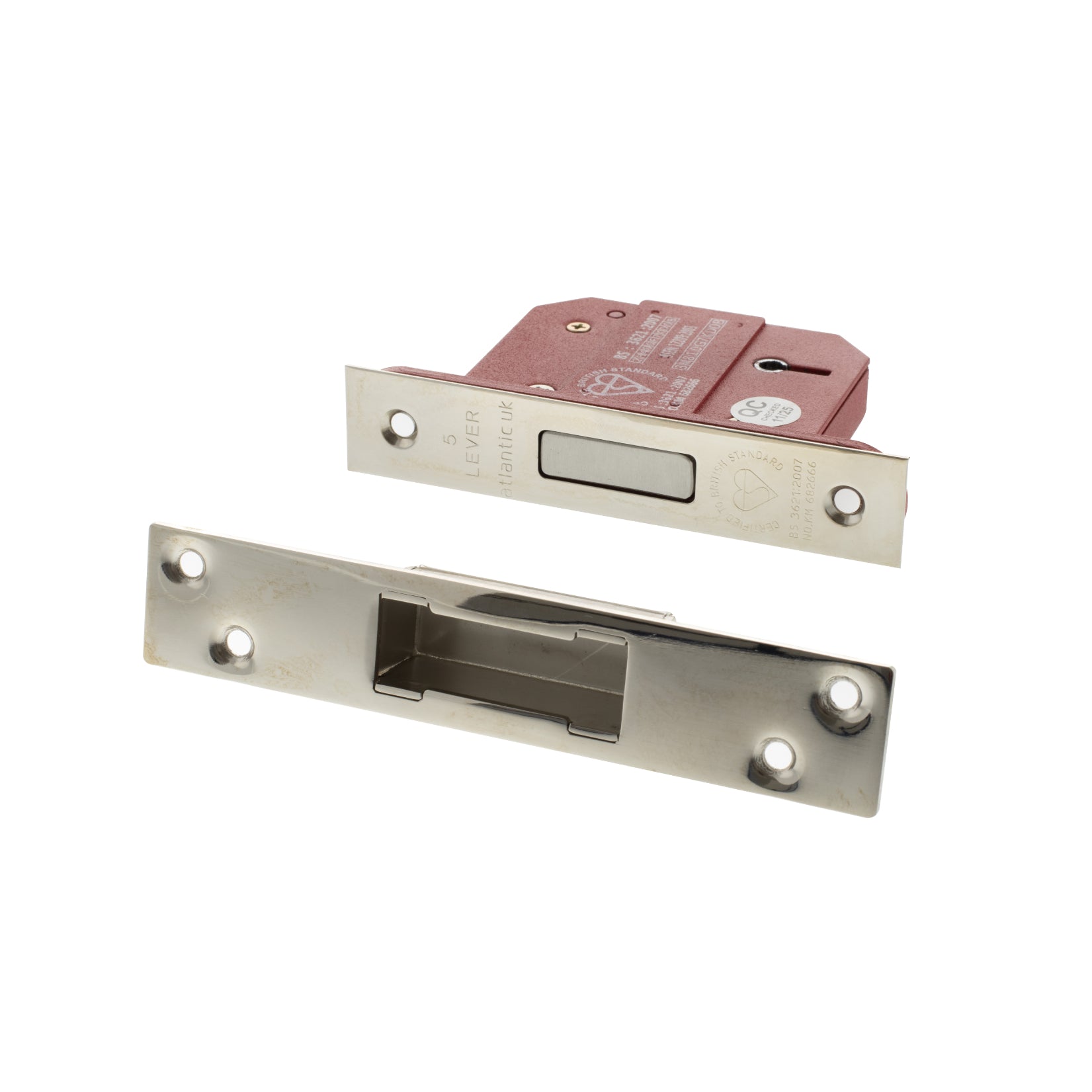Atlantic 5 Lever Key Deadlock [BS] 2.5" - Polished Nickel