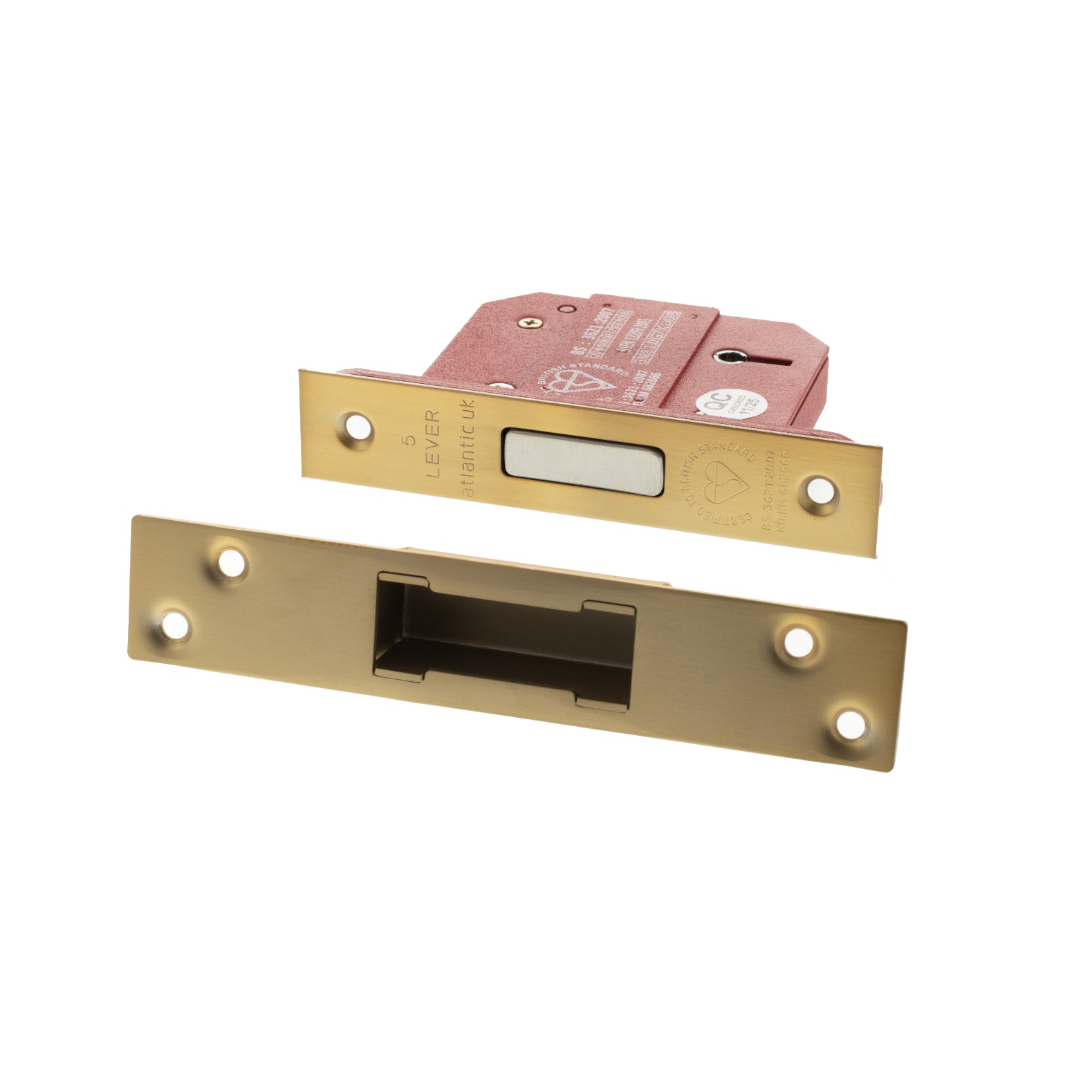 Atlantic 5 Lever Key Deadlock [BS] 2.5" - Satin Brass