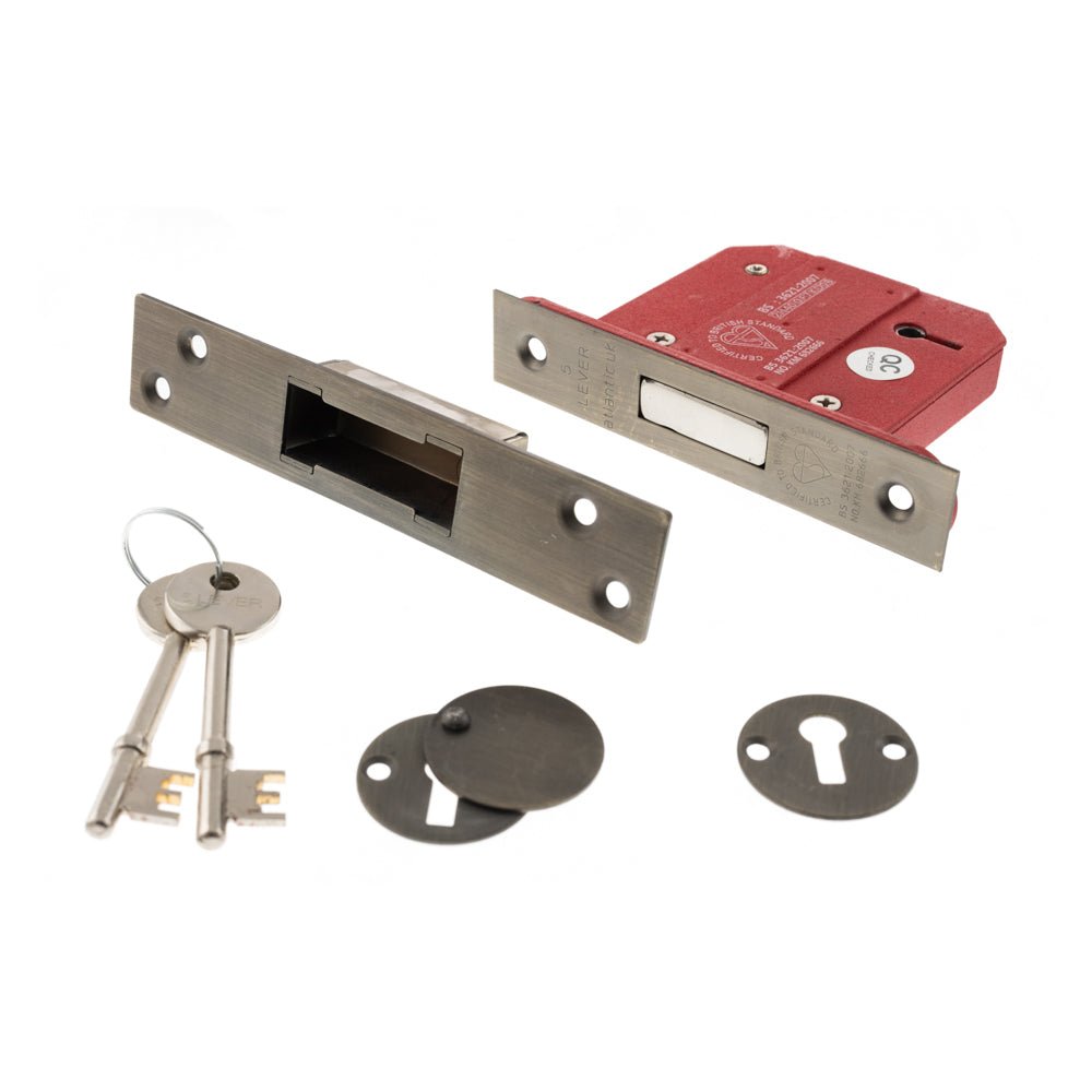 Atlantic 5 Lever Key Deadlock [BS] 2.5" - Urban Bronze