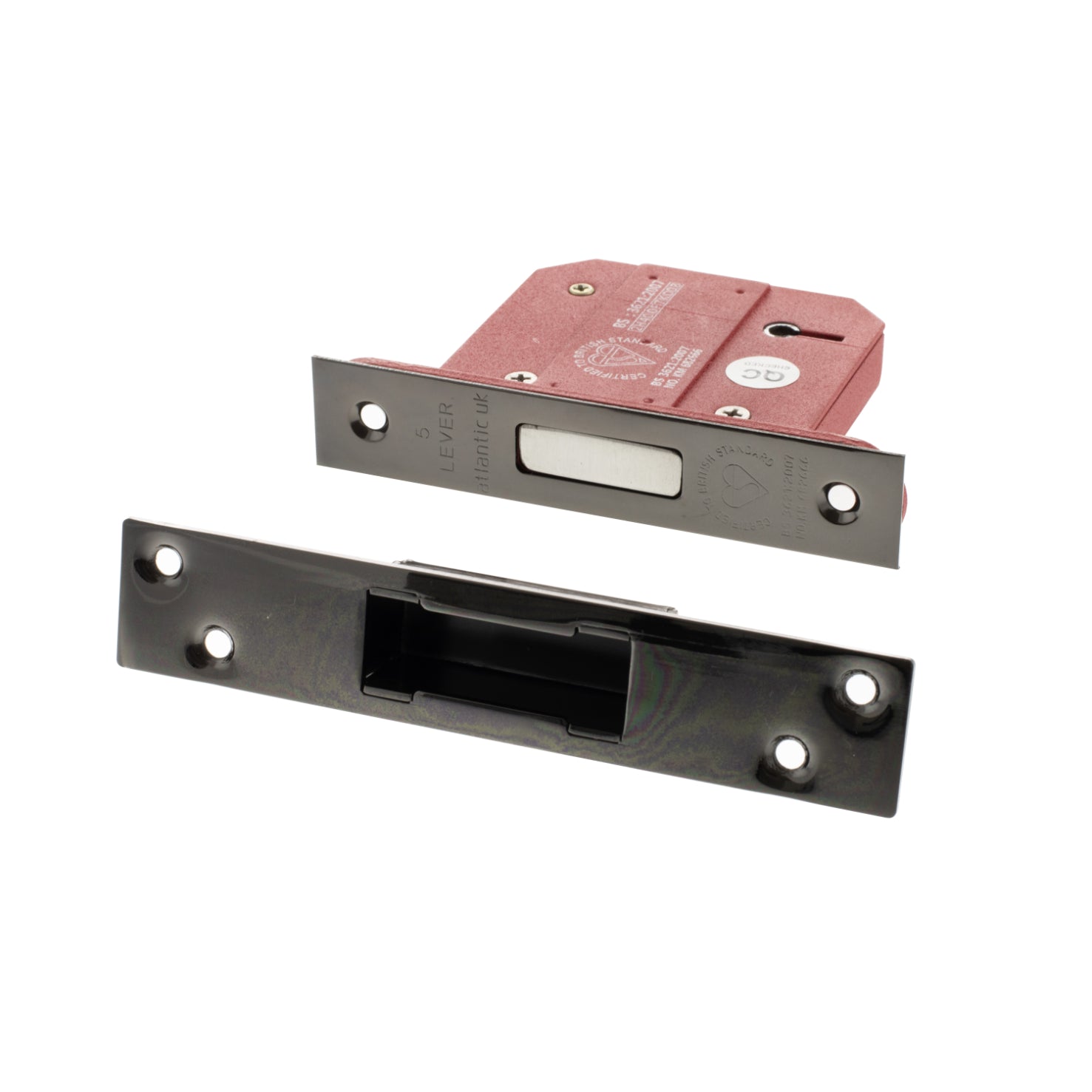 Atlantic 5 Lever Key Deadlock [BS] Keyed Alike 3" - Black Nickel