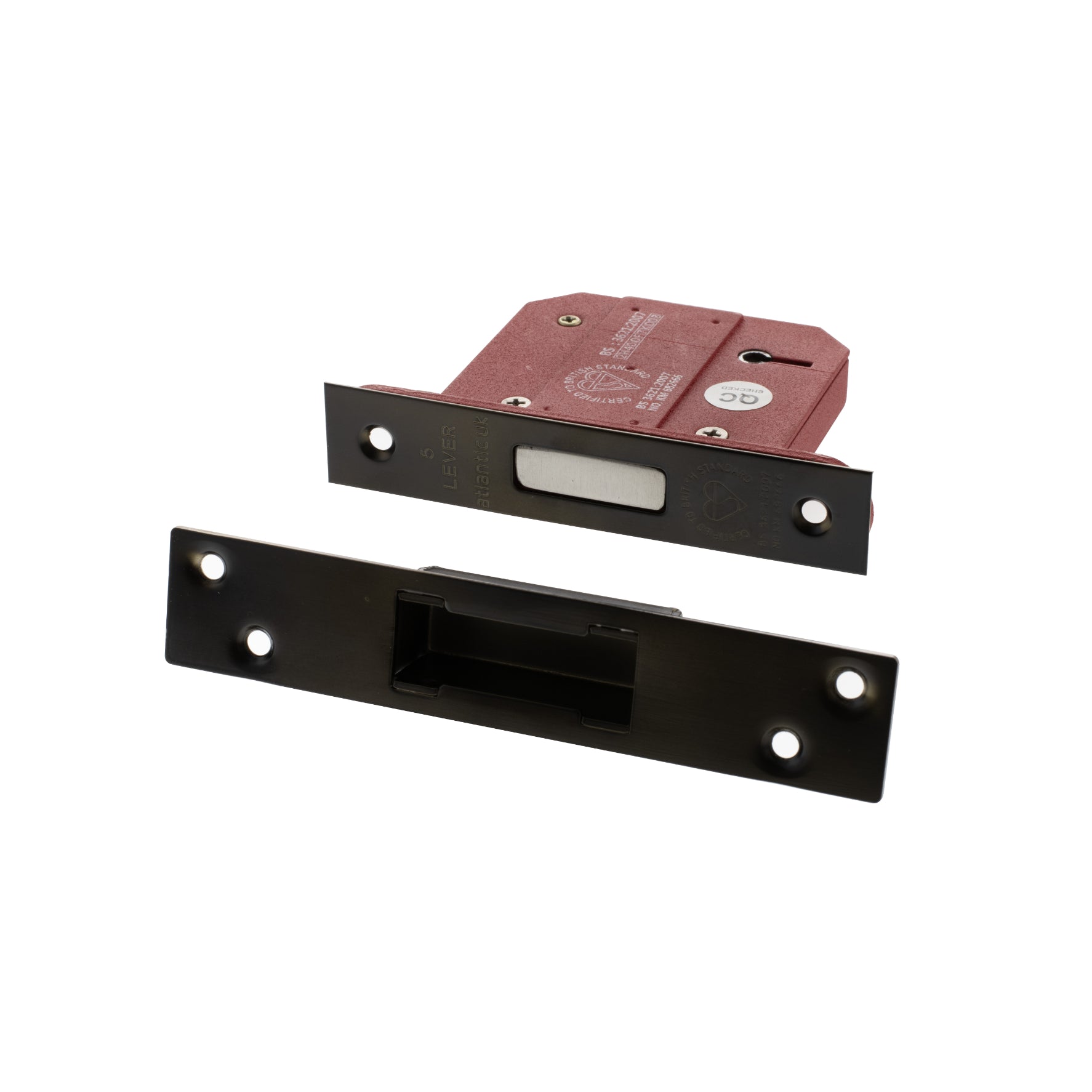 Atlantic 5 Lever Key Deadlock [BS] Keyed Alike 3" - Urban Dark Bronze