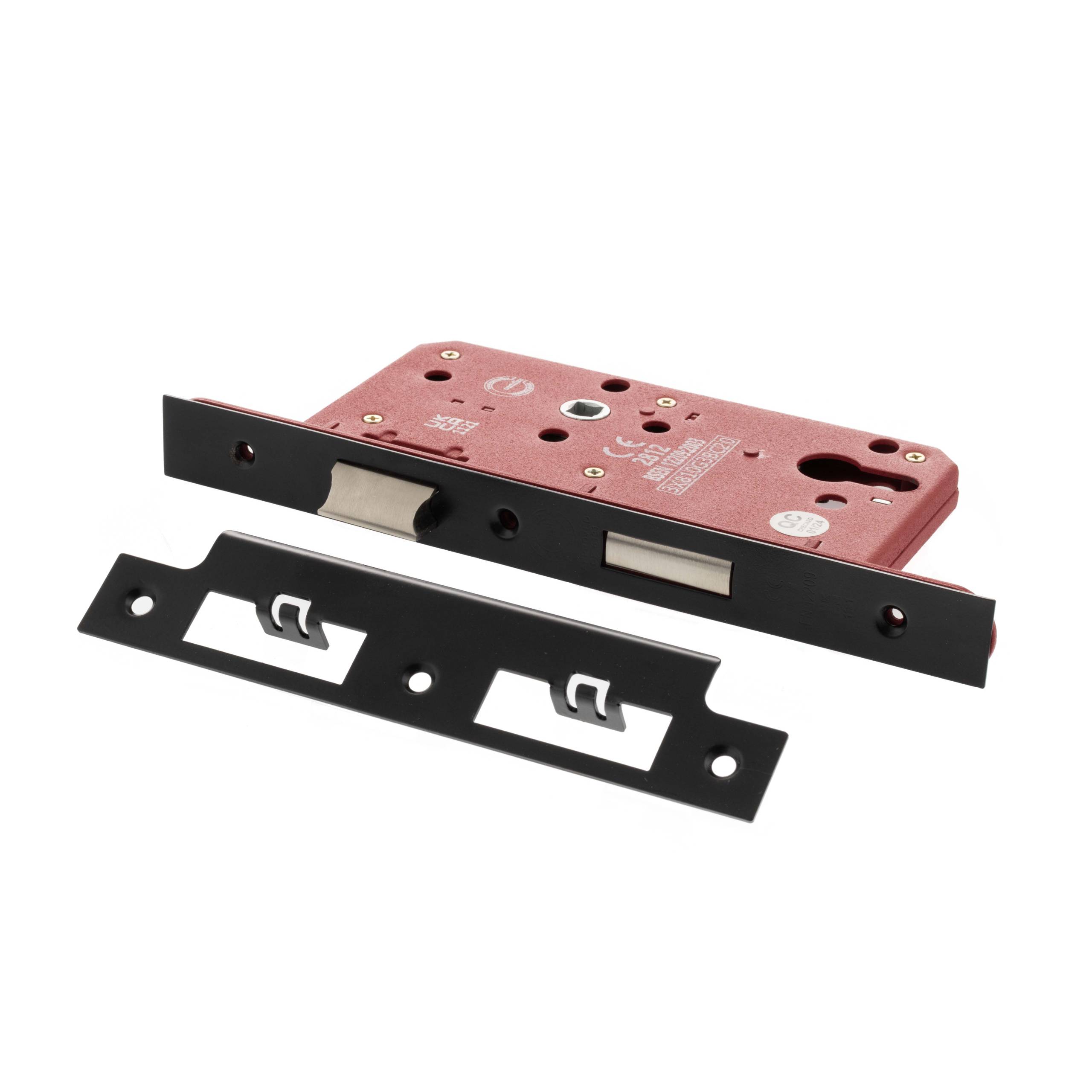 Atlantic DIN Euro Profile Sashlock Double Throw 60mm backset - Matt Bl