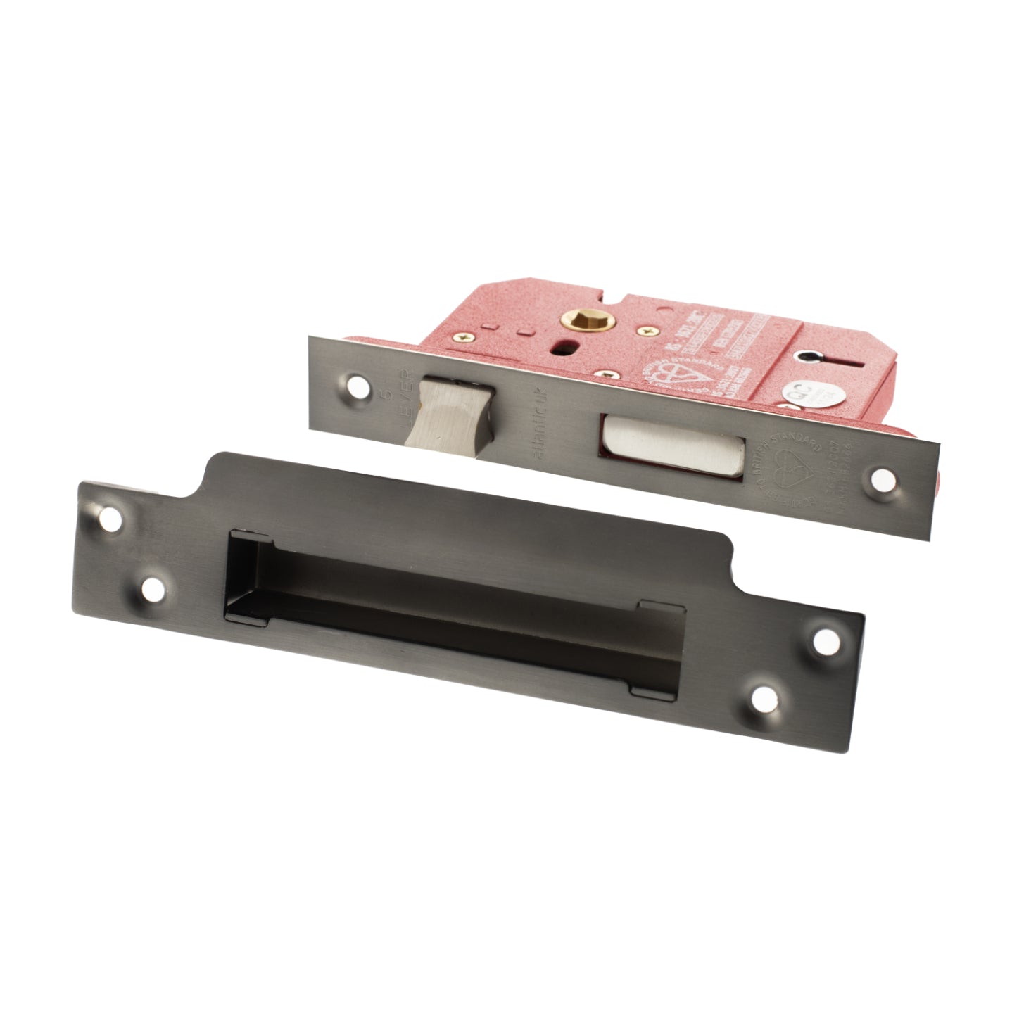 Atlantic 5 Lever Key Sashlock [BS] Keyed Alike 2.5" - Matt Gun Metal