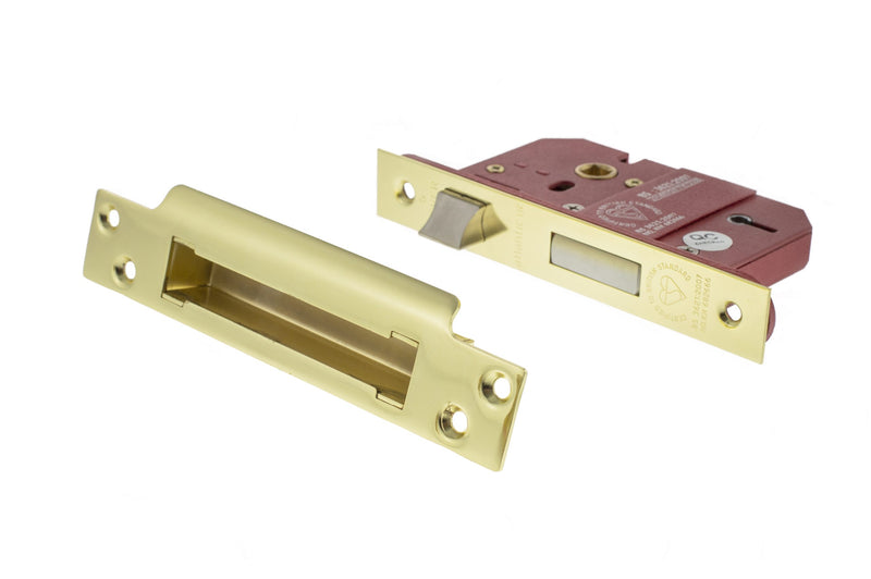 Atlantic 3" Elite 5 Lever Key Sashlock (Polished Brass)