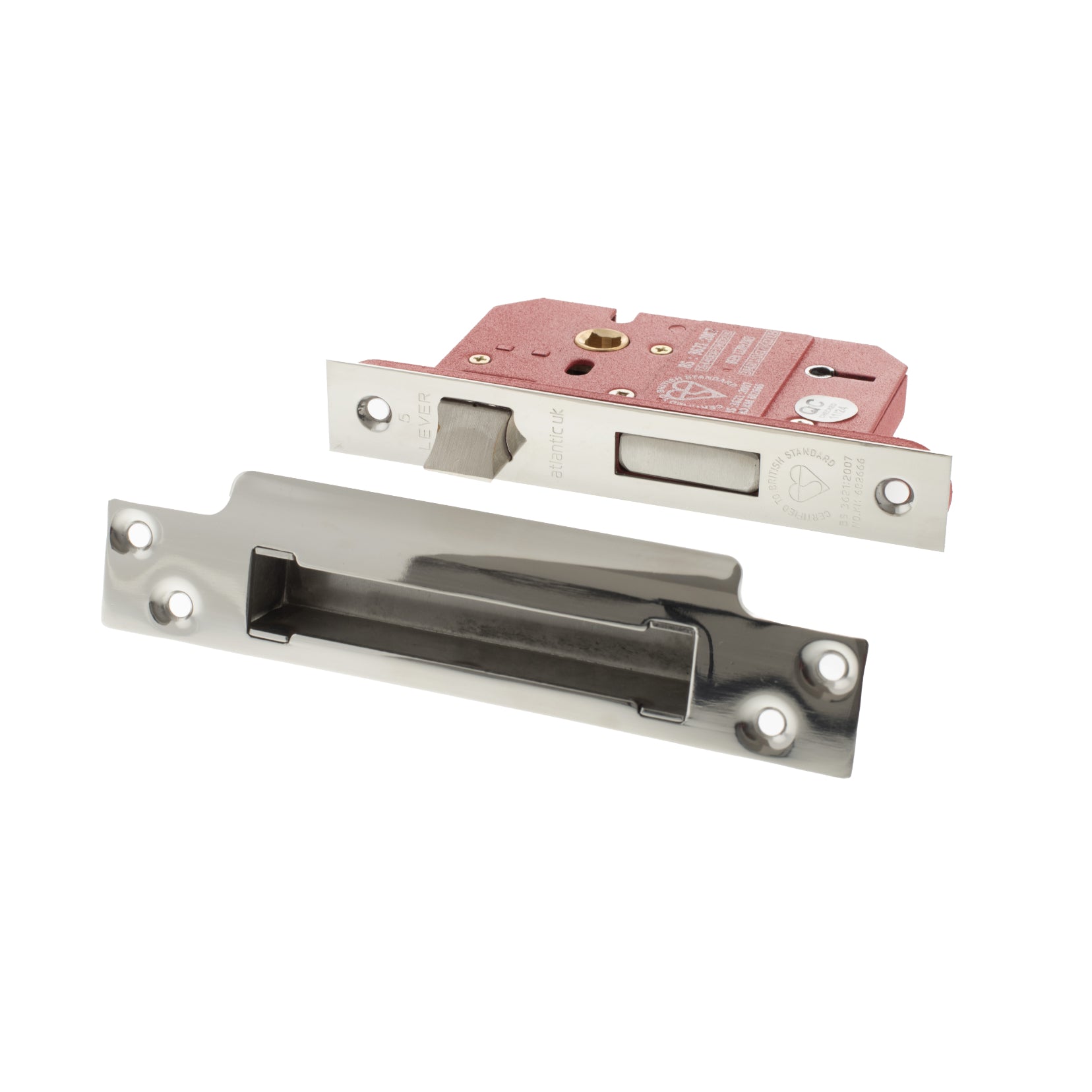 Atlantic 5 Lever Key Sashlock [BS] Keyed Alike 3" - Polished Nickel